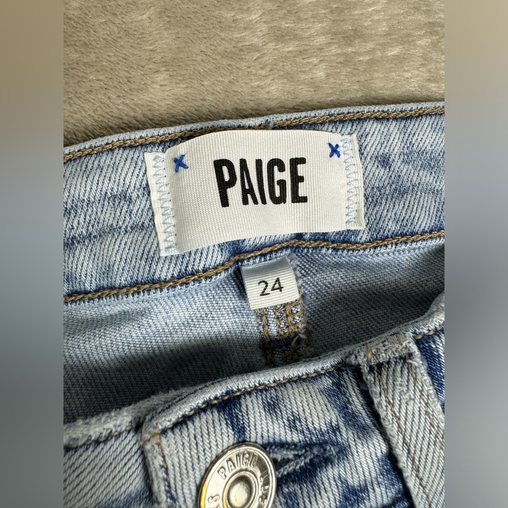 Paige Women’s‎ Jeans Cindy Crop 24 Raw Hem Light Wash - Picture 5 of 11